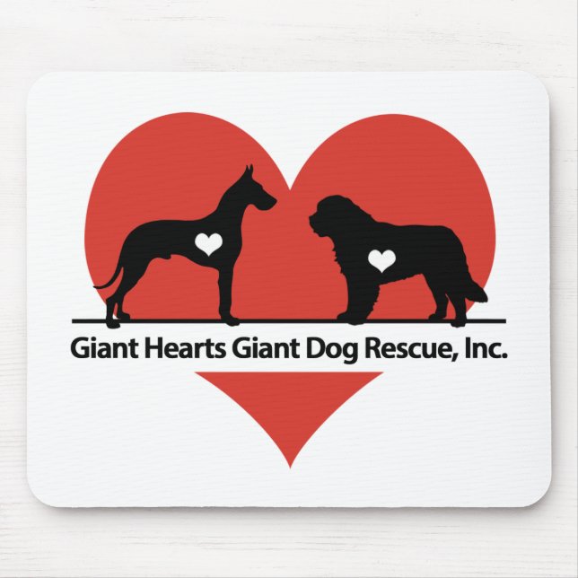 Giant Hearts Giant Dog Rescue Logo Mouse Mat (Front)
