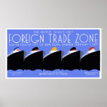 Giant Horizontal banner Art Deco New York Harbour Poster<br><div class="desc">Our vector remake of a 1937 WPA poster. Why a vector remake above a simple reproduction? Colours are much better and brighter and without discolorations, no scratches, no wear, nu dust or dirt. Any size possible up to 5 feet (or larger when available on Zazzle)! Colours can be changed, even...</div>