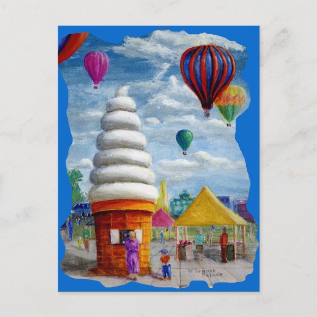 Giant Ice Cream Cone Carnival Landscape Postcard (Front)