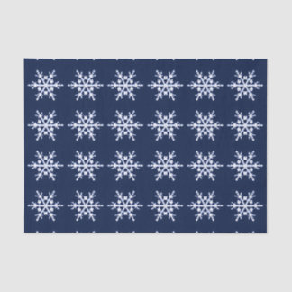 Giant Ice Crystal Snowflakes on Dark Indigo Blue Tissue Paper