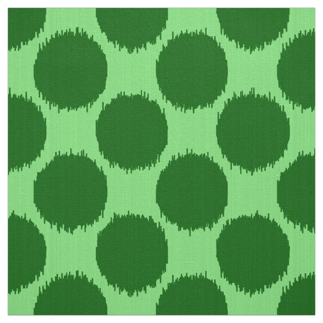 Giant Ikat Dots, lime and emerald green Fabric (Swatch)