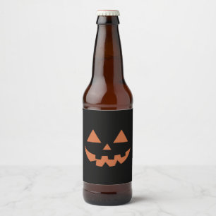 Giant Jack O' Lantern Face Halloween Pumpkin  Beer Bottle Label
