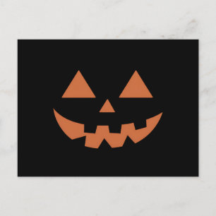 Giant Jack O' Lantern Face Halloween Pumpkin  Postcard