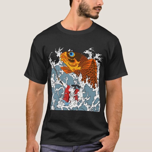 Giant Koi and Samurai T-Shirt (Front)