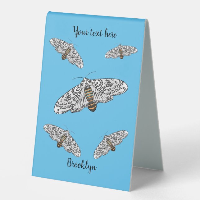 Giant leopard moth cartoon illustration  (Front)