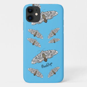 Giant leopard moth cartoon illustration iPhone 11 case