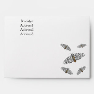 Giant leopard moth cartoon illustration  envelope