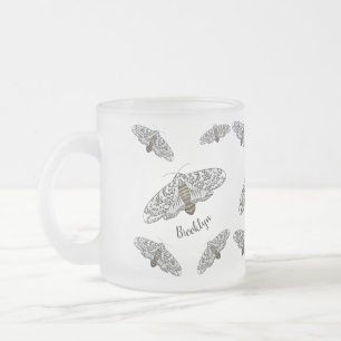 Giant leopard moth cartoon illustration frosted glass coffee mug