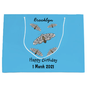 Giant leopard moth cartoon illustration  large gift bag