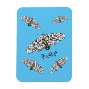 Giant leopard moth cartoon illustration magnet