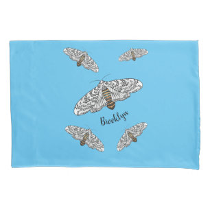 Giant leopard moth cartoon illustration pillowcase