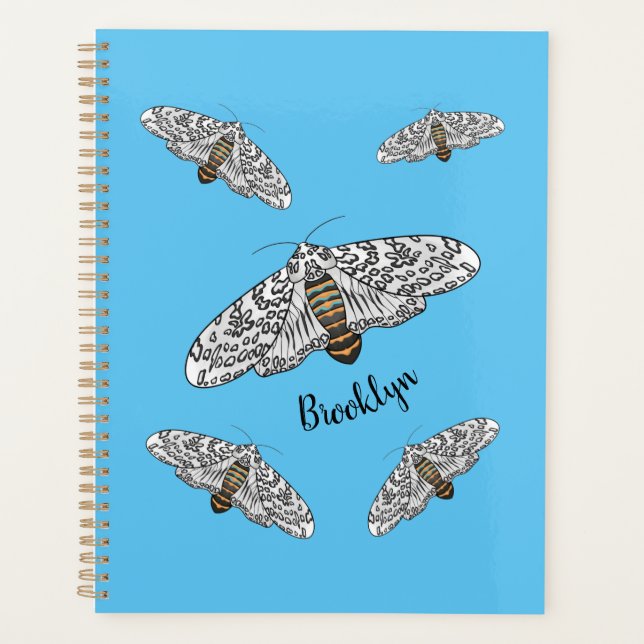 Giant leopard moth cartoon illustration  planner (Front)