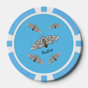 Giant leopard moth cartoon illustration poker chips