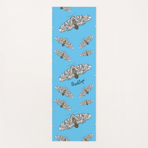 Giant leopard moth cartoon illustration yoga mat