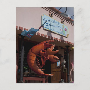 Giant lobster, seafood, Fairhope Alabama Postcard