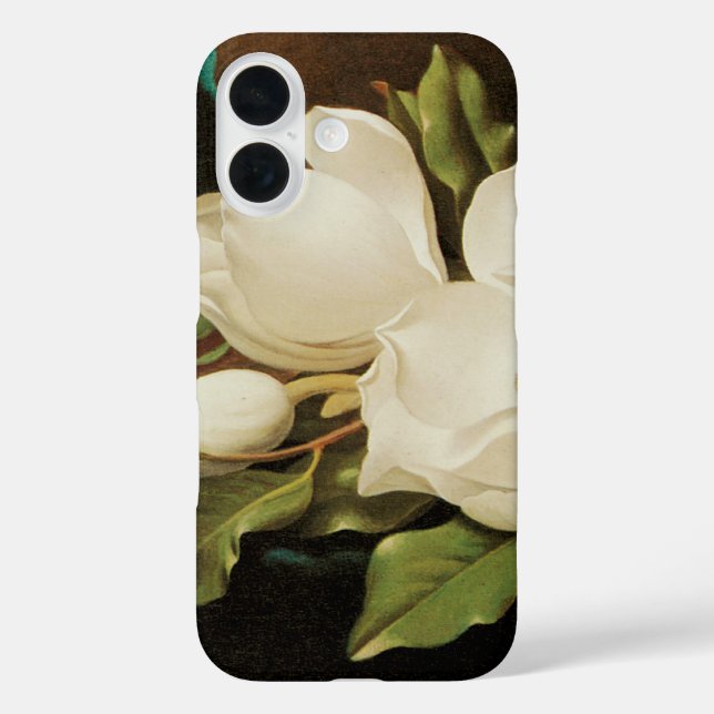 Giant Magnolias on a Blue Velvet Cloth by MJ Heade Case-Mate iPhone Case (Back)
