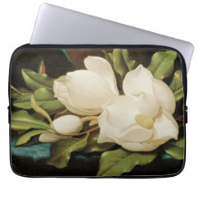 Giant Magnolias on a Blue Velvet Cloth by MJ Heade