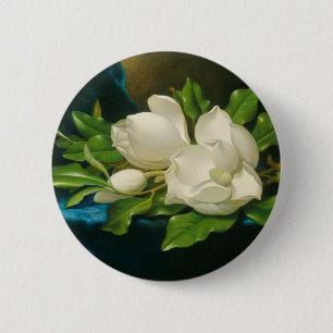 Giant Magnolias on a Blue Velvet Cloth, c.1890 (oi 6 Cm Round Badge