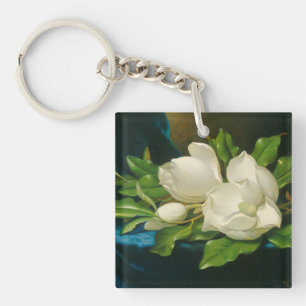 Giant Magnolias on a Blue Velvet Cloth, c.1890 (oi Key Ring