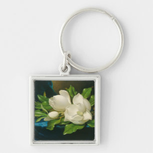Giant Magnolias on a Blue Velvet Cloth, c.1890 (oi Key Ring