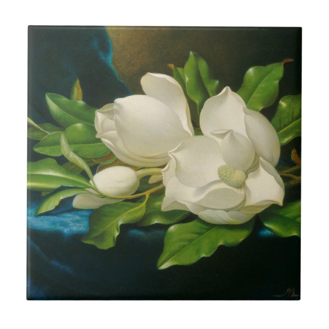 Giant Magnolias on a Blue Velvet Cloth, c.1890 (oi Tile (Front)