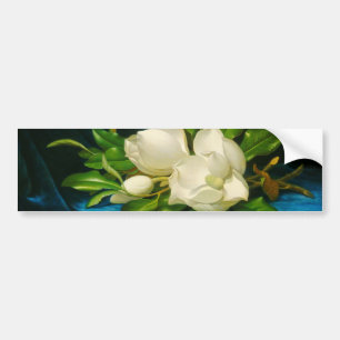 Giant Magnolias on a Blue Velvet Cloth (Heade) Bumper Sticker