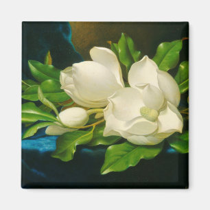 Giant Magnolias on a Blue Velvet Cloth (Heade) Magnet