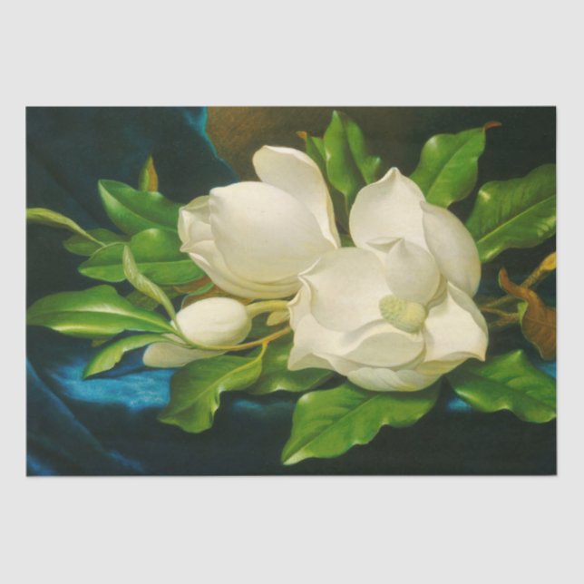 Giant Magnolias on a Blue Velvet Cloth (Heade) Tissue Paper (Front)