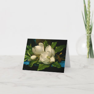 Giant Magnolias on a Blue Velvet Cloth Note Card