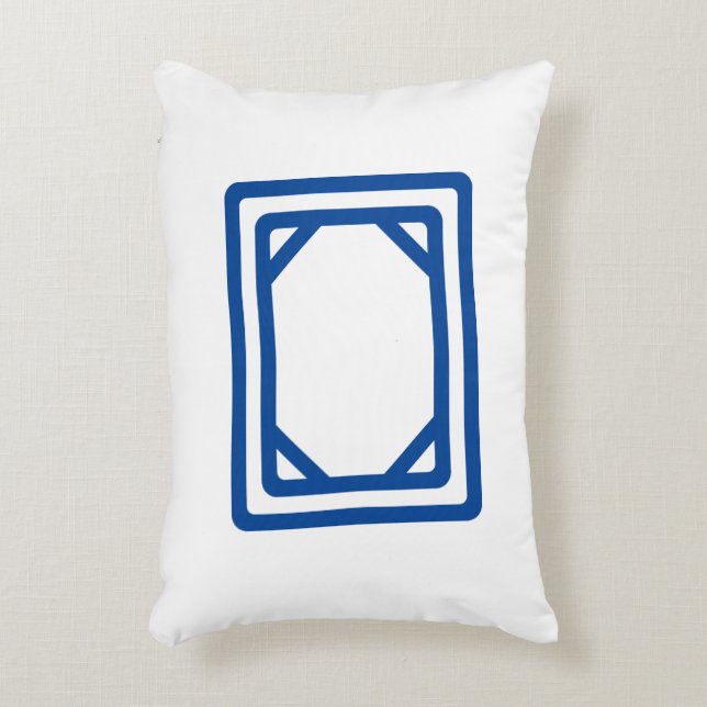 Giant Mahjong Blue Dragon Tile Decorative Pillow (Front(Vertical))