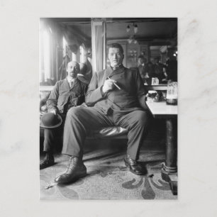 Giant Man Drinking a Beer, 1910 Postcard