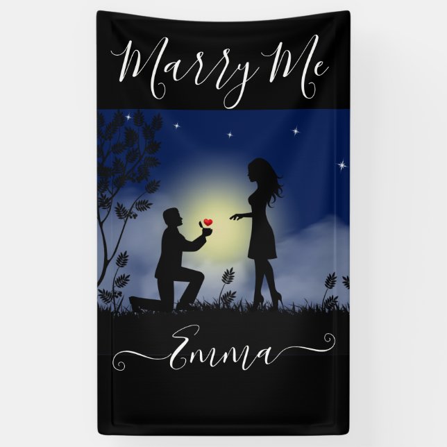 giant marry me personalised proposal banner (Vertical)