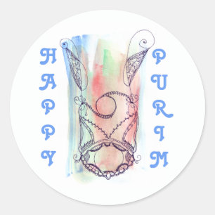 Giant Megillah Scroll Purim Classic Round Sticker