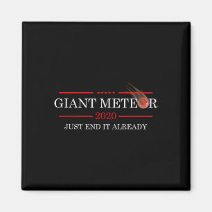 Giant Meteor 2020 Just End It Already Funny Resist Magnet