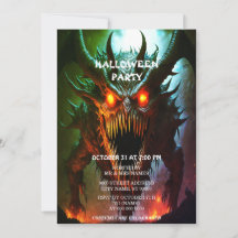 Giant Monster Halloween Party Invitation