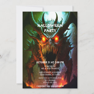 Giant Monster Halloween Party Invitation