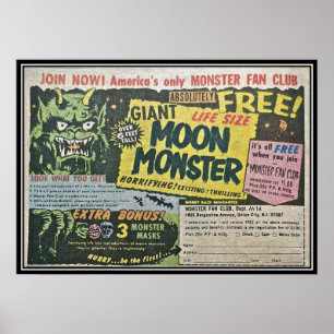 Giant Moon Monster Ad Poster