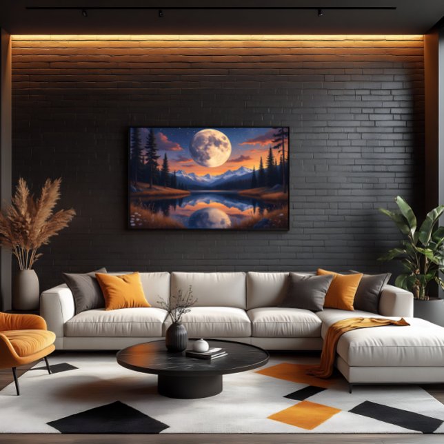 Giant Moon: Night Reflections Canvas Print (Creator Uploaded)