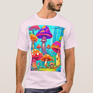 Giant Mushroom Cartoon Art T-Shirt
