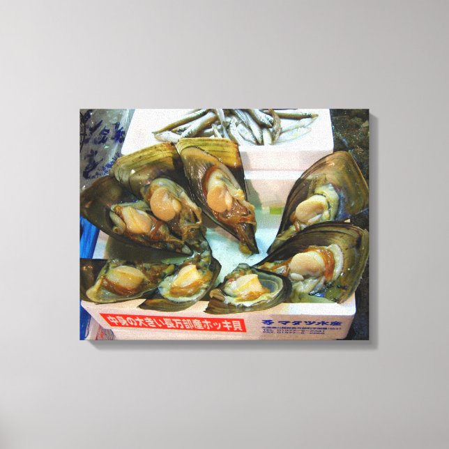 Giant Mussels Tsukiji Fish Market, Tokyo, Japan Canvas Print (Front)
