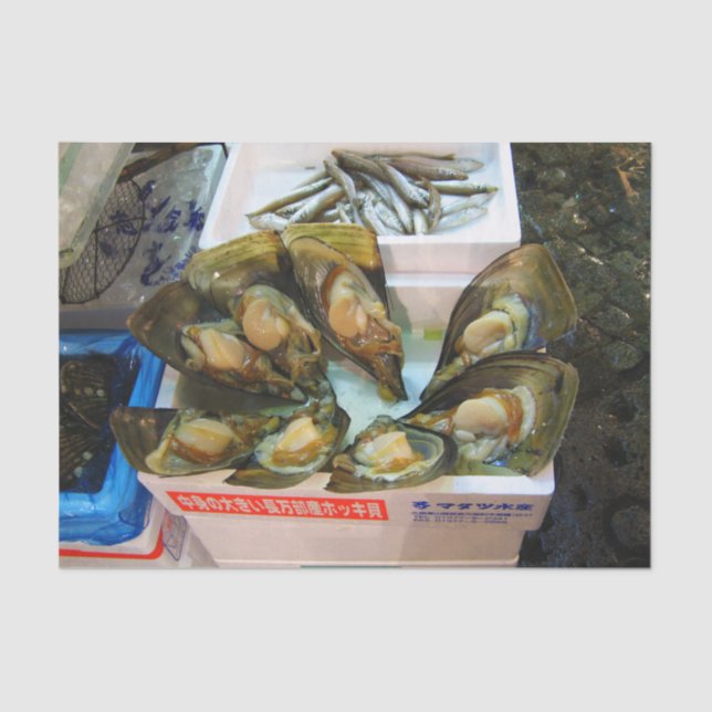 Giant Mussels Tsukiji Fish Market, Tokyo, Japan Tissue Paper (Front)