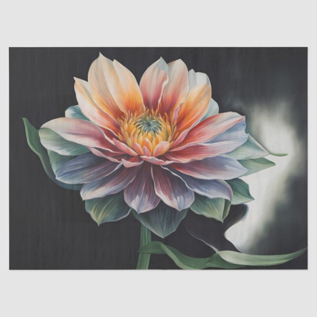 Giant Muted Colour Flower Decoupage Tissue Paper (Front)