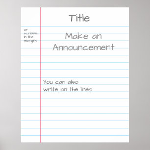 Giant Note Paper Customized Visual Aid Memo Poster