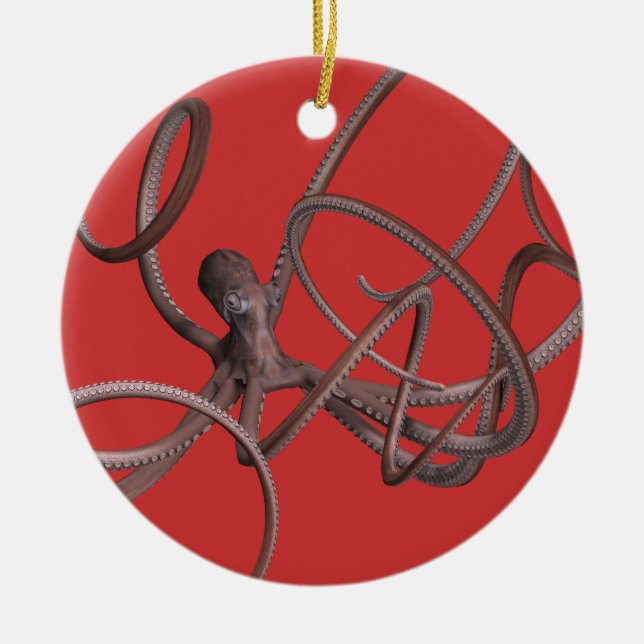 Giant Octopus Ceramic Tree Decoration (Front)