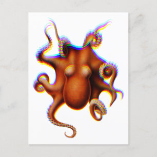 Giant Octopus Fringed Postcard