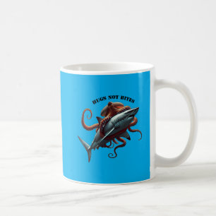 Giant Octopus Hugging a Huge Great White Shark URM Coffee Mug
