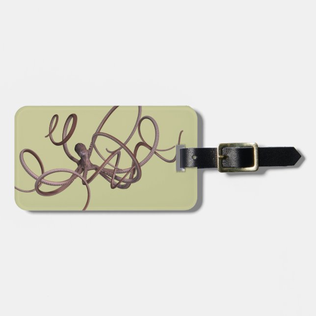 Giant Octopus Luggage Tag (Front Horizontal)