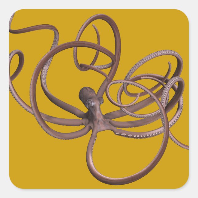Giant Octopus Square Sticker (Front)