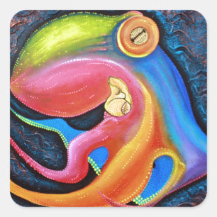 Giant Octopus Square Sticker