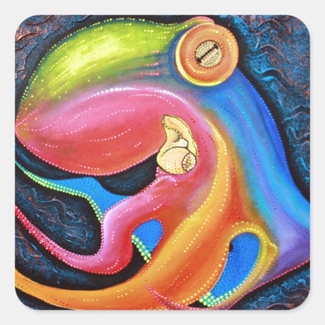 Giant Octopus Square Sticker (Front)